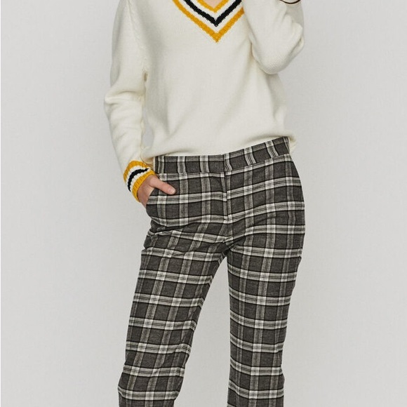 MAJE Carreaux Prity plaid wool blend pants (French size 38) - Picture 5 of 9
